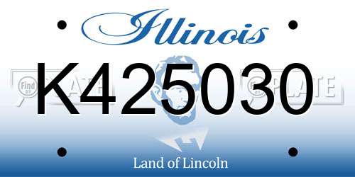K425030 Illinois License Plate