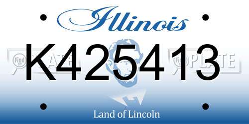 K425413 Illinois License Plate