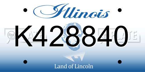 K428840 Illinois License Plate