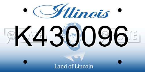K430096 Illinois License Plate