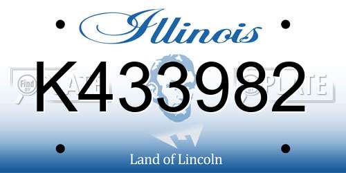 K433982 Illinois License Plate