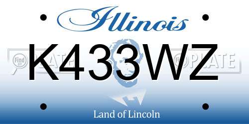 K433WZ Illinois License Plate