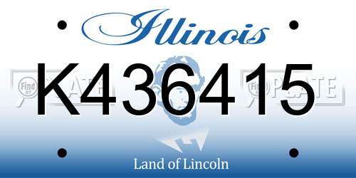 K436415 Illinois License Plate