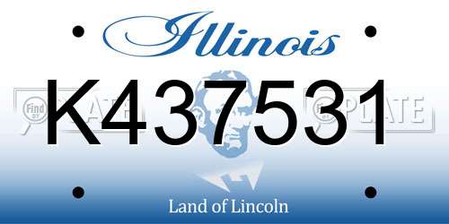 K437531 Illinois License Plate
