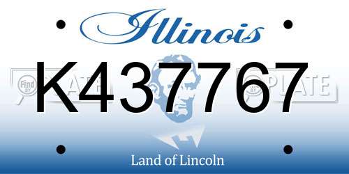 K437767 Illinois License Plate