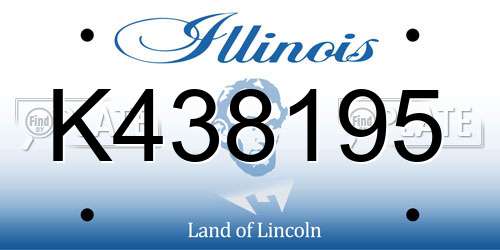 K438195 Illinois License Plate