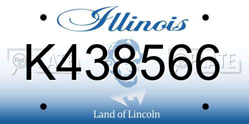 K438566 Illinois License Plate