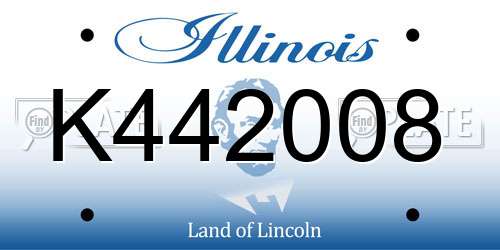 K442008 Illinois License Plate
