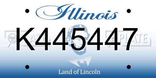 K445447 Illinois License Plate