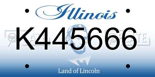K445666 Illinois License Plate