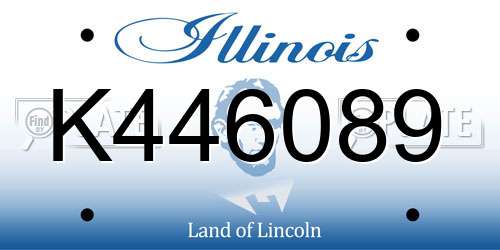 K446089 Illinois License Plate