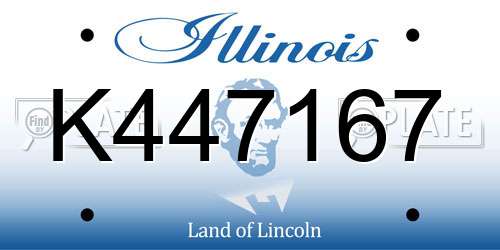 K447167 Illinois License Plate