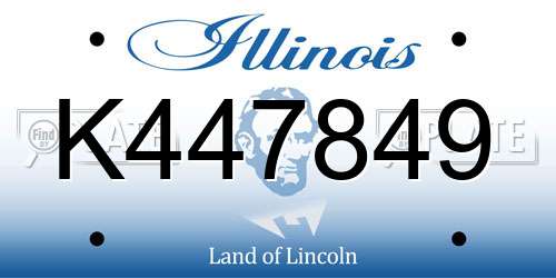 K447849 Illinois License Plate