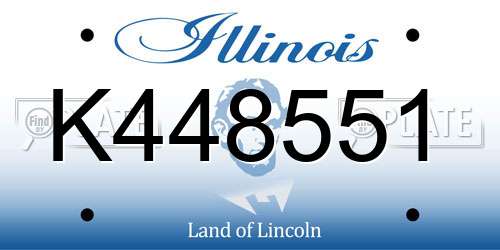 K448551 Illinois License Plate