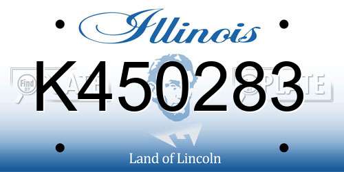 K450283 Illinois License Plate