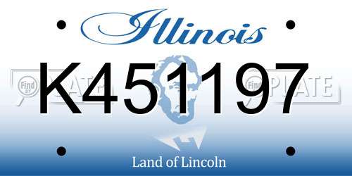 K451197 Illinois License Plate