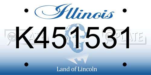 K451531 Illinois License Plate