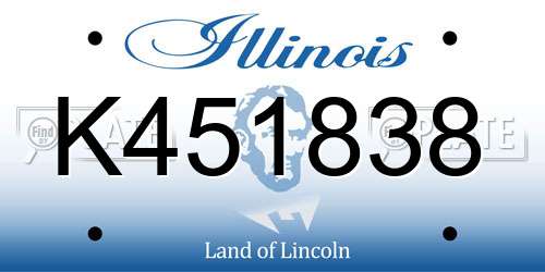 K451838 Illinois License Plate