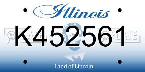 K452561 Illinois License Plate