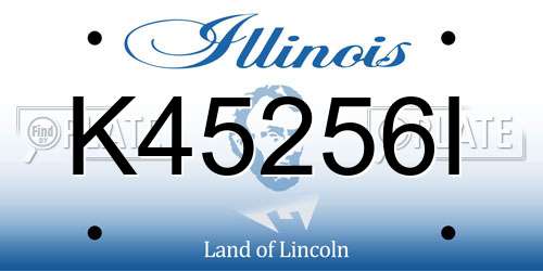 K45256I Illinois License Plate