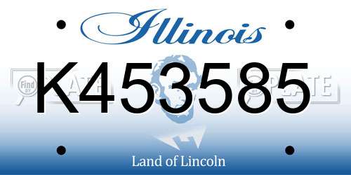 K453585 Illinois License Plate