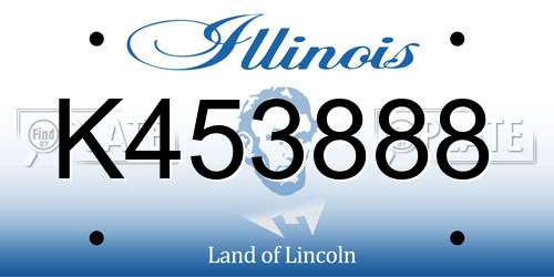 K453888 Illinois License Plate