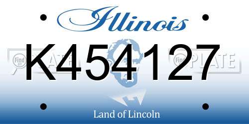 K454127 Illinois License Plate