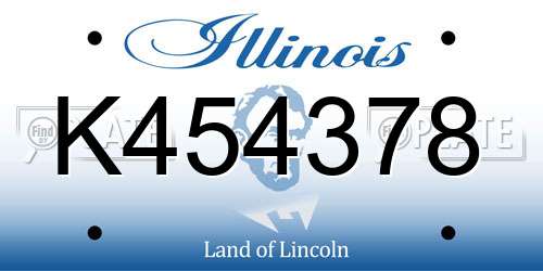 K454378 Illinois License Plate