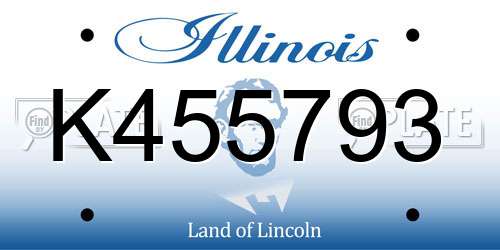 K455793 Illinois License Plate