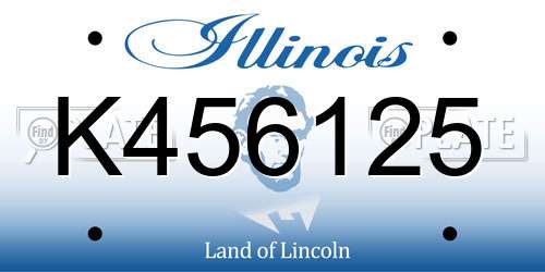 K456125 Illinois License Plate