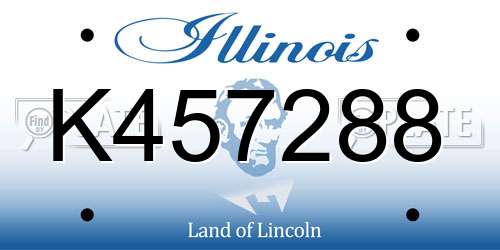 K457288 Illinois License Plate