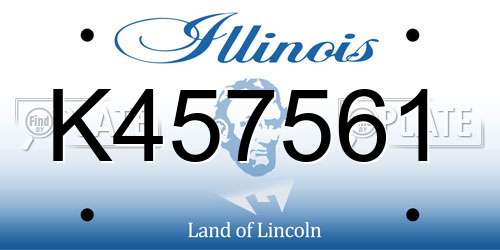 K457561 Illinois License Plate