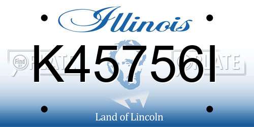 K45756I Illinois License Plate