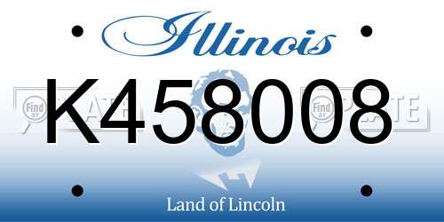 K458008 Illinois License Plate