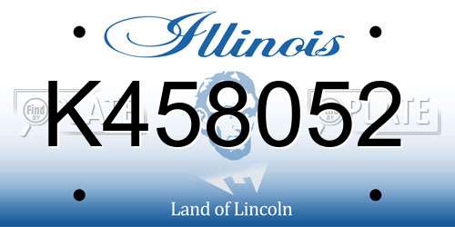 K458052 Illinois License Plate