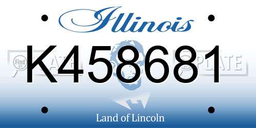 K458681 Illinois License Plate