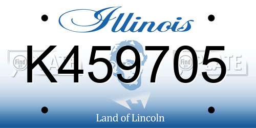 K459705 Illinois License Plate