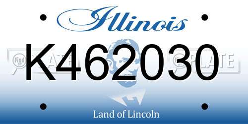 K462030 Illinois License Plate