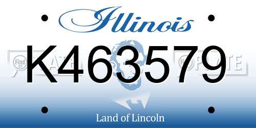 K463579 Illinois License Plate