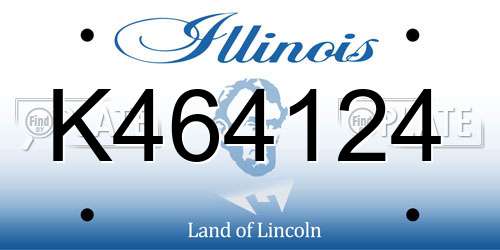 K464124 Illinois License Plate