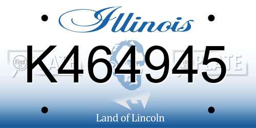 K464945 Illinois License Plate