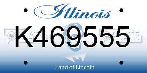 K469555 Illinois License Plate