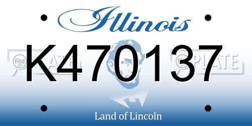 K470137 Illinois License Plate