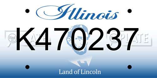 K470237 Illinois License Plate