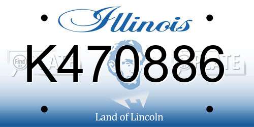 K470886 Illinois License Plate