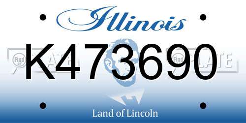K473690 Illinois License Plate