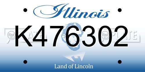 K476302 Illinois License Plate