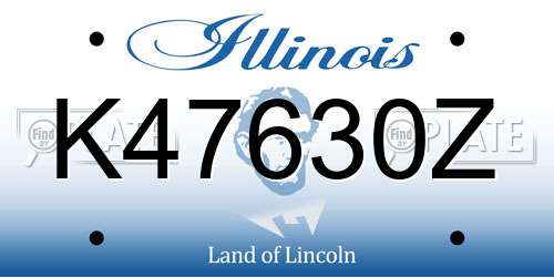 K47630Z Illinois License Plate
