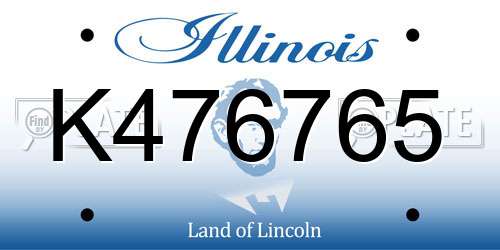 K476765 Illinois License Plate