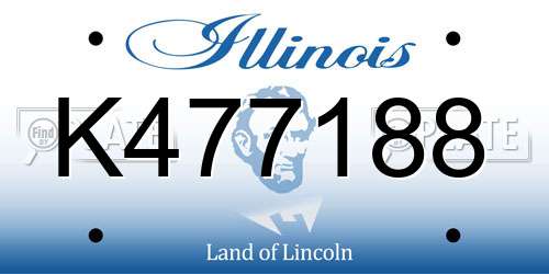 K477188 Illinois License Plate
